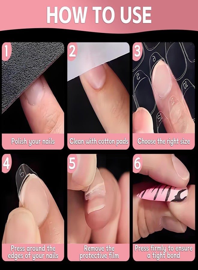 uadbau 10 Sheets Nail Adhesive Tabs, 300 Pcs Clear Nail Stickers for Press Ons, 15 Sizes Long-Lasting Double-Sided Jelly Sticky Tabs for Nails, Waterproof Nail Adhesive Tabs - Image 5